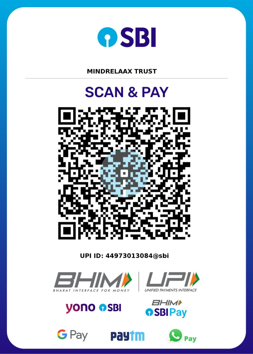 SBI UPI QR Code – MINDRELAAX TRUST